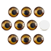 Кабошоны Глазки Стеклянные Круглые, Коричневый, 16х5мм, (УТ100031433)