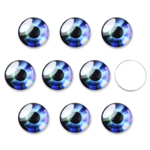 Кабошоны Глазки Стеклянные Круглые, Темно-синий, 16х5мм, (УТ100031435)