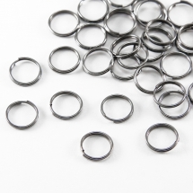 Колечки Двойные, Железные, Цвет: Оружейная Сталь, Размер: 6х0.7мм, Внутренний Диаметр 4.6мм, около 390шт/50г, (УТ000004351)