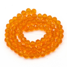 Бусины Австрийский Хрусталь, Имитация, Стекло Граненые, Прозрачные, Рондель, Оранжевый, 8х6мм, Отв-тие: 1мм, около 72шт/42см/нить (УТ000004386)