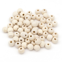 Бусины Деревянные Круглые, Светло-бежевый, 12мм, Отв-тие 2.5мм, около 84шт/50г, (УТ000004424)
