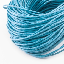 Шнур Вощеный Хлопковый для плетения, Макраме и бижутерии, Голубой, 1.5мм, около 60-65м/связка, (УТ000004437)