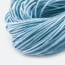 Шнур Вощеный Хлопковый для плетения, Макраме и бижутерии, Светло-голубой, 1.5мм, около 60-65м/связка, (УТ000004438)