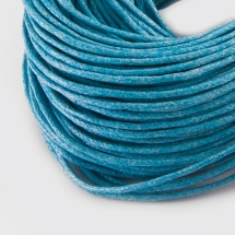 Шнур Вощений Бавовняний для плетіння, Макраме та біжутерії, Темно-блакитний, 1.5мм, близько 60-65м/зв'язка, (УТ000004441)