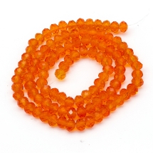 Бусины Австрийский Хрусталь, Имитация, Стекло Граненые, Прозрачные, Рондель, Оранжевый, 6х4мм, Отв-тие: 1мм, около 92шт/36см/нить (УТ000004444)