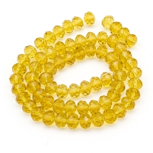 Бусины Австрийский Хрусталь, Имитация, Стекло Граненые, Прозрачные, Рондель, Золотистый, 8х6мм, Отв-тие: 1мм, ок. 72шт/42см/нить (УТ000003315)