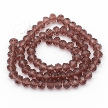 Намистини Австрійський Кришталь, Імітація, Скло Грановані, Прозорі, Рондель, Колір: Пурпурний, Розмір: 8х6мм, Отв-тя: 1мм, близько 72шт / 42см / нитка, (УТ000003324)