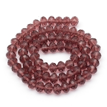 Бусины Австрийский Хрусталь, Имитация, Стекло Граненые, Прозрачные, Рондель, Пурпурный, 10х7мм, Отв-тие 1мм, около 72шт/50см/нить (УТ000003325)