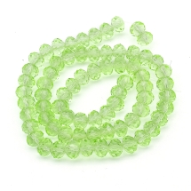 Бусины Австрийский Хрусталь, Имитация, Стекло Граненые, Прозрачные, Рондель, Зеленый светлый, 8х6мм, Отв. 1мм, ок. 72шт/42см/нить (УТ000003341)